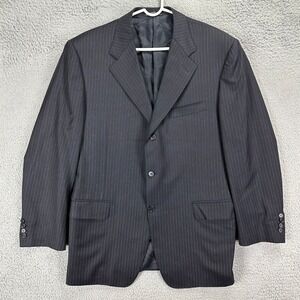 Canali Blazer Adult 44R Black Striped 100% Pure Wool Tuxedo 3-Button Suit Mens‎